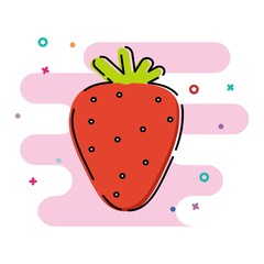 MBE style vector illustration of strawberry