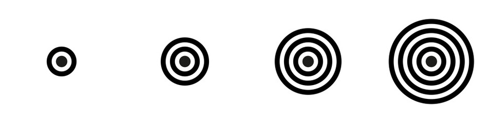 Conjunto de icono de tiro al blanco. Concepto de deporte y disciplina. ilustración vectorial