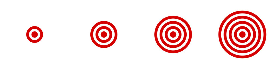 Conjunto de icono de tiro al blanco. Concepto de deporte y disciplina. ilustración vectorial