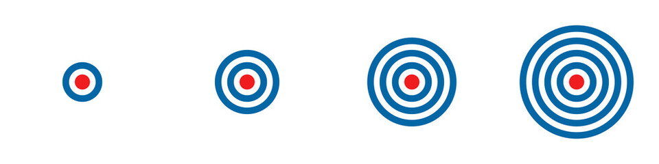 Conjunto de icono de tiro al blanco. Concepto de deporte y disciplina. ilustración vectorial