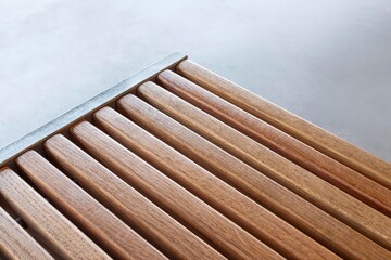 High Angle View Of Wooden Bench