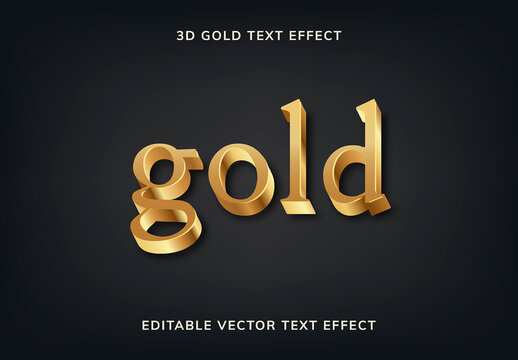 Golden 3D Text Effect Template