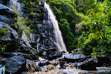 Beautiful side shot of the second Tepalo Waterfall in Ajijic Mexico.