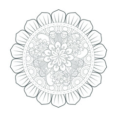 Coloring Book for adults. Hand drawn flowers in zentangle style for t-shirt design or tattoo and coloring book