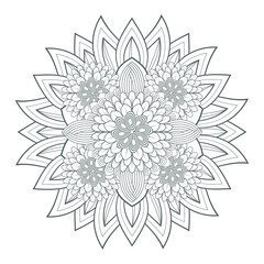 Coloring Book for adults. Hand drawn flowers in zentangle style for t-shirt design or tattoo and coloring book