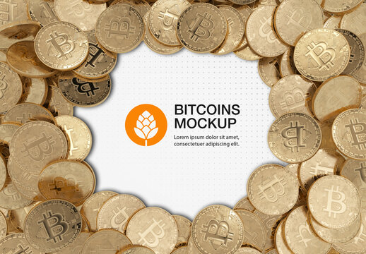 Golden Bitcoin Mockup