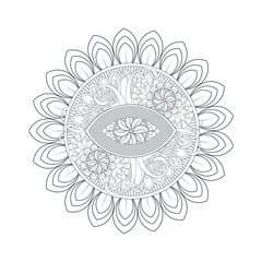 Coloring Book for adults. Hand drawn flowers in zentangle style for t-shirt design or tattoo and coloring book