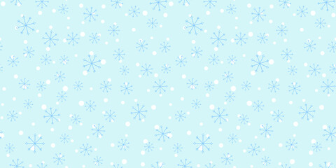 Snowflakes seamless pattern. Christmas background vector illustration. For wrapping paper, design, postcard, fabric, baby clothes, baby room. Christmas and New Year concept.
