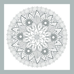 Coloring Book for adults. Hand drawn flowers in zentangle style for t-shirt design or tattoo and coloring book