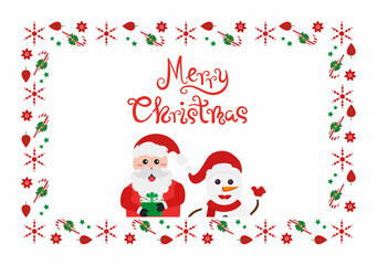 Fototapeta na wymiar Merry Christmas Greeting Card Background Vector Illustration with Elements Such as Candies, Tape, Tree Decorations For To The Signboard