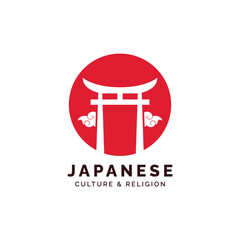 Torii culture and religion japanese logo design template