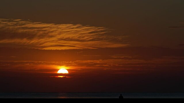 dramatic sunrise in the sea timelapse 4K