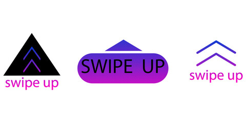 Swipe up. Abstract digital background. Modern concept. Up arrow button symbol. Vector illustration. Stock image.