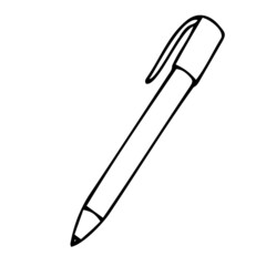 Vector illustration of a pencil, felt-tip pen, marker, office doodle style