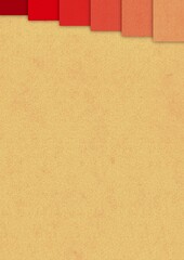 赤色の立体フレームのあるボール紙素材