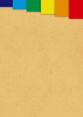 虹色の立体フレームのあるボール紙素材