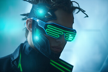 cyberpunk in virtual reality glasses