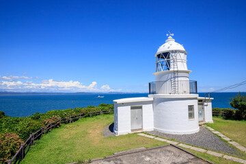 Fototapeta na wymiar 夏の部埼灯台　福岡県北九州市　Hesaki Lighthouse in summer Fukuoka-ken Kitakyusyu city