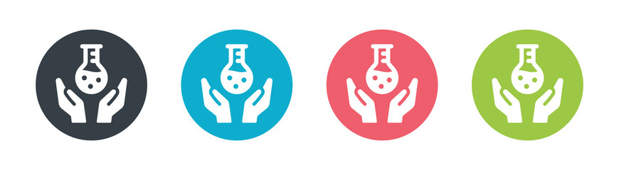 Obraz na płótnie Canvas Chemical flask icon symbol of lab. Experiment flasks concept