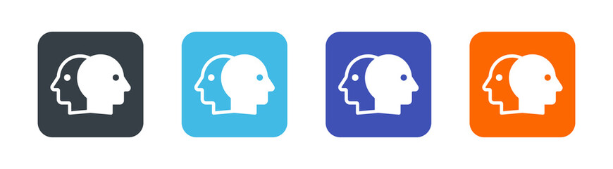 Bipolar disorder icons set.