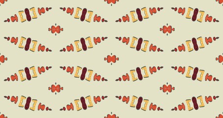 seamless pattern in autumn colors on a yellow background
