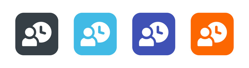 User with time clock icon. Waiting time icon vector illustration.