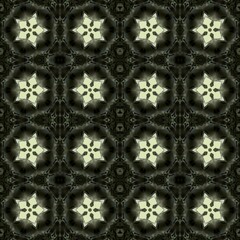 seamless pattern with bright yellow stars on a dark background