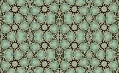 original seamless stained glass pattern in green tones