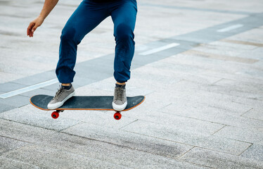 Skateboarder skateboarding outdoors in city