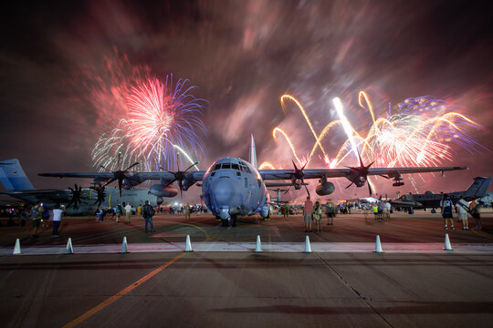 C130 with fireworks
