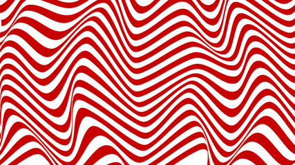 Minimal abstract red and white background. Red wavy lines pattern. Optical art, opart striped. Modern waves, geometric line stripes. red striped background.
