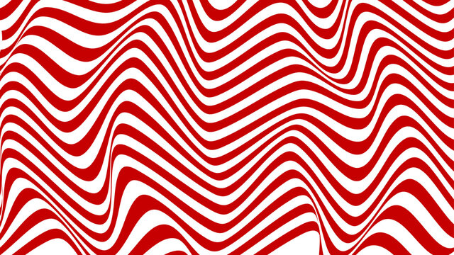 Minimal abstract red and white background. Red wavy lines pattern. Optical art, opart striped. Modern waves, geometric line stripes. red striped background.
