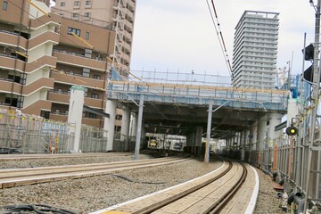 Fototapeta premium 東村山駅 鉄道工事