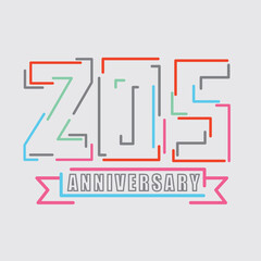 205th Years Anniversary Logo Birthday Celebration Abstract Design Vector Illustration.