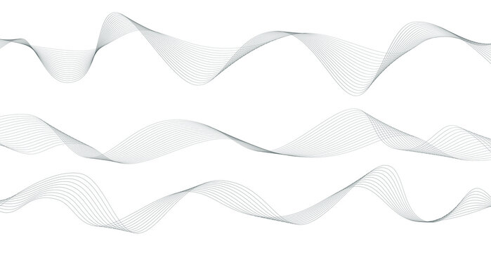 Abstract wavy stripes on a white background isolated. Wave line art, Curved smooth design. Vector illustration EPS 10. © bebuntoon