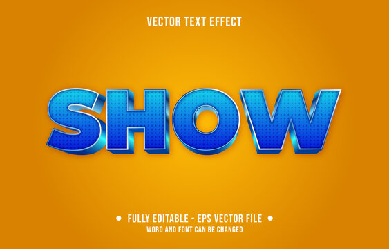 Editable text effect gradient show style