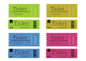 ベクターで作られたチケットのセット