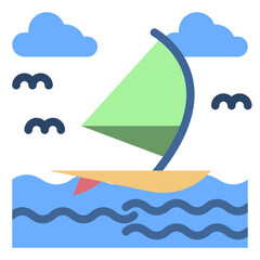 Fototapeta na wymiar windsurf flat icon