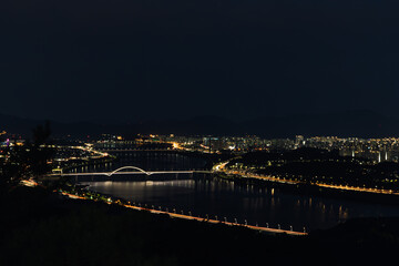 Fototapeta na wymiar night view of seoul night cityscape of korea 