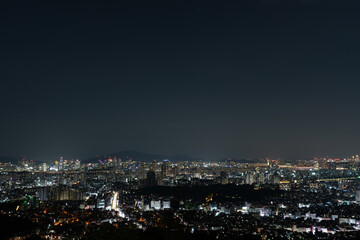 city skyline at night
