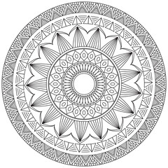 Leaf Flower Petal Coloring Mandala Art Simple Graphic Shape Vector Floral Oriental Outline Vintage Decorative Elements Pattern Illustration Islam Arabic Indian Turkish Mystic Religion Morals Lotus