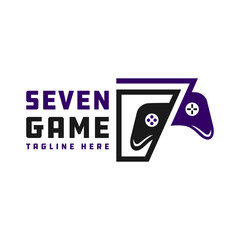 game stick illustration logo with number seven