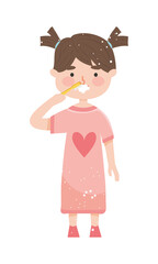 girl brushing teeth