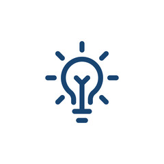 blue linear bright light bulb like insight logo