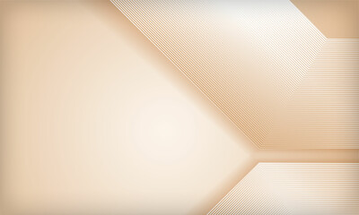 Soft golden geometric background. Modern line stripes curve abstract presentation background. Luxury paper cut background. Abstract decoration, golden pattern, halftone gradients.