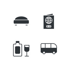 hotel set icon, isolated hotel set sign icon, vector illustration