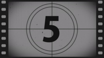 10 seconds countdown from ten to zero (retro projector style)