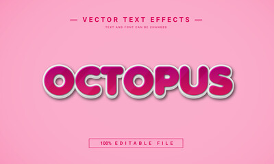 Octopus 3D Editable text effect template