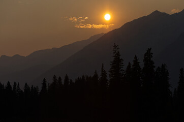 A Smoky Sunset in Banff National Park