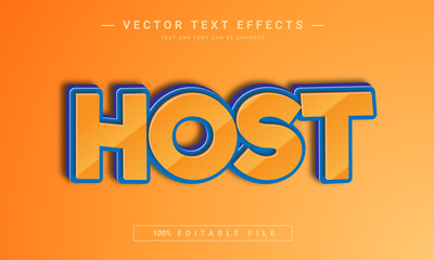 Host 3d editable text style effect template
